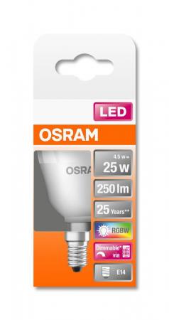 OSRAM E14 LED Leuchtmittel mit Fernbedienung und Farbwechsel dimmbar 4,5W wie 25W warmweißes Licht
